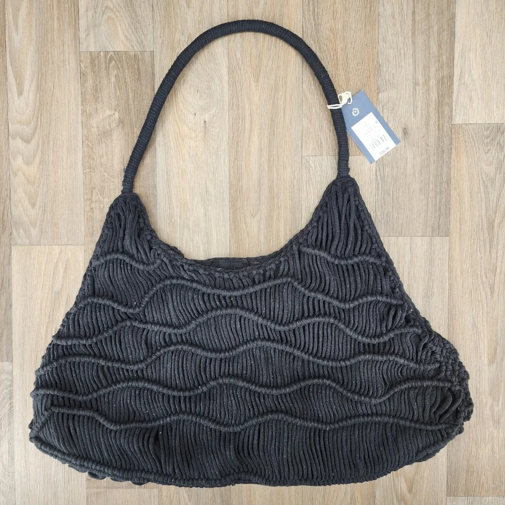 Universal‎ Thread Black Macrame Hobo Bag Purse Shoulder Bag New